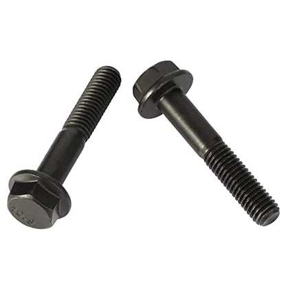 M6 x 60mm Flanged Hex Head Bolts Flange Hexagon Screws, Half Thread, Alloy Steel, Black Oxide Finish, Quantity 10 - size: M6-1.0 x 60mm