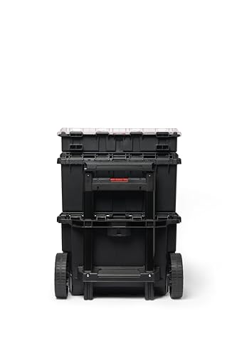 Keter Stack N Rolling Tool Box Modular Storage System 4 Piece - color: Black/Red, size: 4PC System