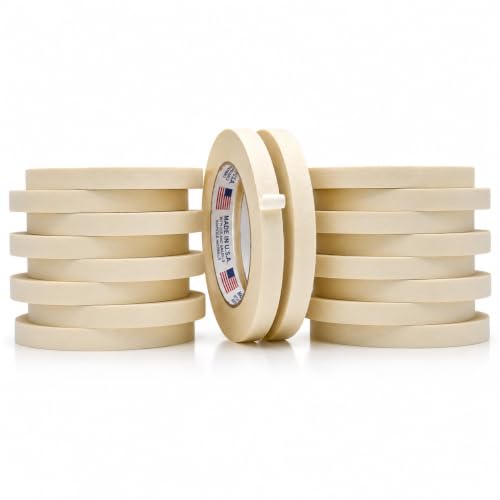 WOD Utility Grade General Purpose Masking Tape, 1/2 inch x 60 yds (Pack of 18) Great for Home or Office, Painting, or Labeling, Adhesive Leaves no Residue - size: 1/2 inch - Pack of 18