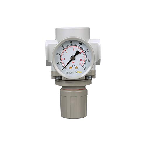 PneumaticPlus SAR400-N04BG Compressed Air Pressure Regulator, 1/2" NPT - size: 1/2" NPT