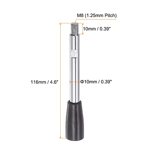 HARFINGTON Clamping Handles M8 Thread 116mm (4.6") Length Chrome Plated Revolving Crank Handle Grip Handwheel Screw Stem for Lathe Machine - color: Black, size: M8 x 116mm