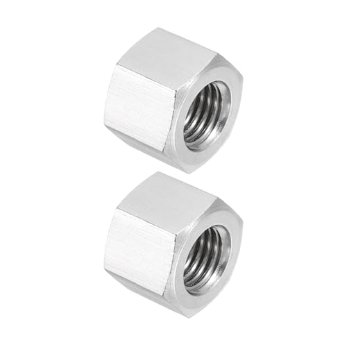 PATIKIL M10x1.25 Pitch 304 Stainless Steel Hex Coupling Nuts, 2 Pcs 12mm / 0.47" Length Fully Threaded Rod Coupling Nut Studding Connector Fasteners, Silver Tone - size: M10-1.25 x 12mm