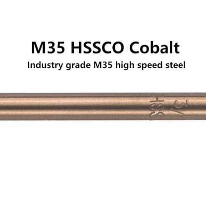 3/16 in. x 12 in. Cobalt Aircraft Extension Drill Bits Set(5PCS), M35 High Speed Steel Drill Bit Extra Long Deep Hole Drilling for Stainless Steel, Plastic and Wood - size: 3/16"x12"(5PCS)