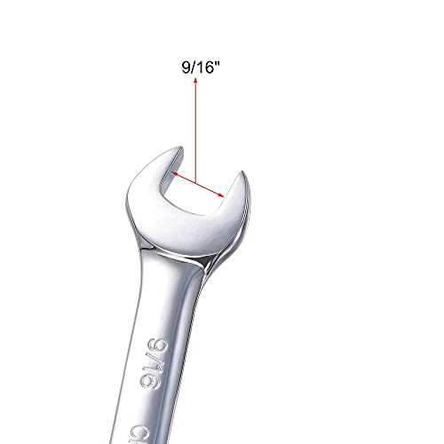 uxcell 9/16 Inch Ratcheting Combination Wrench SAE 72 Teeth 12 Point Ratchet Box Ended Spanner Tools, Cr-V - size: 9/16"