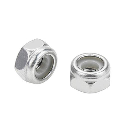 120 Pieces 10#-32 Nylon Insert Hex Lock Nuts, 304 Stainless Steel - size: 10-32 (120 pcs)