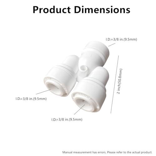 RO Fittings Y Type 3/8 inch Tubing OD Use Two Way Water Line Splitter Quick Connect Tube Fittings Push to Connect Plastic Connectors for Water Filtration System(Pack of 5) - style: 3/8 inch Y connect(5)