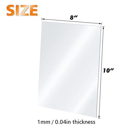 Egofine Plexiglass Sheets Acrylic Sheets 12 Pack of 8x10’’ 0.04 Thick Clear Plastic Cast Transparent Plexi Glass for Crafting Projects, Replacement Picture Frame Glass, DIY Display, Easy to Cut - color: Clear, size: 8x10"