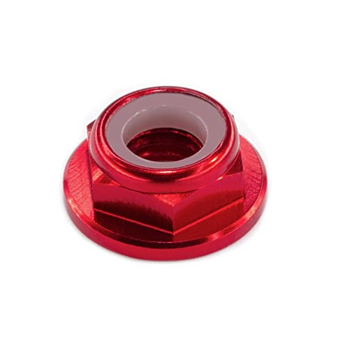 30pcs FPV M5 Nuts CW Self-Locking Lock Nuts Flanged Nylon Insert Aluminum Alloy for FPV Parts Quadcopter Motor Prop Adapter RC Racing Drone, Red - color: Red, size: M5