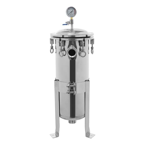 1.5″ NPT Bag Filter, Stainless Steel Bag Filter, 15-20 Ton/H Flow Rate,304 Stainless Steel Filter Solid-Liquid Separation Tool (No.1) - size: No.1