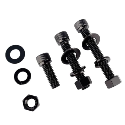 1/2-13 x 2 Socket Head Cap Screws Allen Hex Bolts with Hex Nuts and Flat & Lock Washers, 304 Stainless Steel Machine Thread, 4Sets Black - color: Black, size: 1/2-13 x 2" (4Sets)