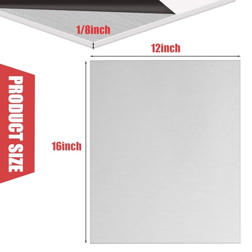 2Pack 1/8Inch Thick Aluminum Sheet Metal, 12" x 16" 6061 Aluminum Plates - size: 12x16", style: 2PCS-1/8"