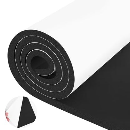 ToLanbbt Sponge Neoprene Foam Sheet with Adhesive, 3/8” Thick, 12” x 59” Closed Cell Foam Rubber Roll, Weatherproof Soundproof Padding for Automotive, Cabinet, Furniture, Crafts, DIY, Black - color: Black, size: 12 in x 59 in x 3/8 in