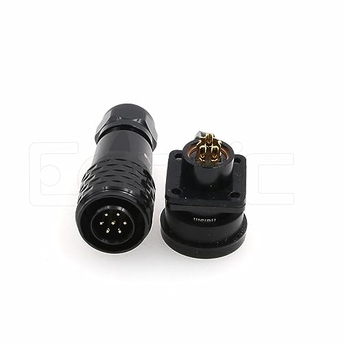 SA12 7Pin Weipu Connector Aviation Push-Pull Solder Cable Connector Plug Panel Mount Socket Female Rear-nut Mount for LED Light Equipment Electrical - size: 7Pin 5A