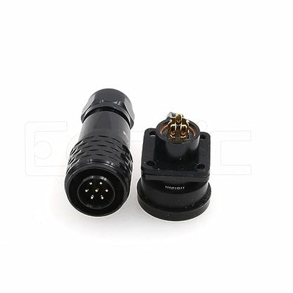 SA12 7Pin Weipu Connector Aviation Push-Pull Solder Cable Connector Plug Panel Mount Socket Female Rear-nut Mount for LED Light Equipment Electrical - size: 7Pin 5A