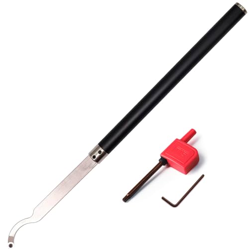 Swan Neck Hollower Carbide Tipped Lathe Chisel Mini Tools Bar Wood Turning Tool Set with Ci3 12mm Round Carbide Insert Cutter for Wood Hobbyist or DIY or Carpenter
