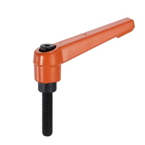 uxcell Clamping Lever Handles for Lathe, M6x25mm Male Thread Orange - size: M6x25mm