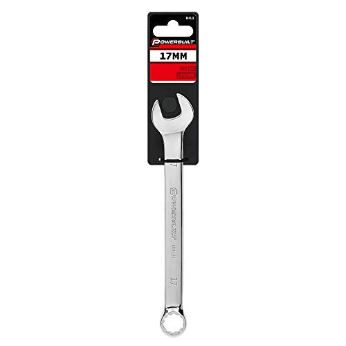 Powerbuilt 17mm Metric Combination Wrench, 12 Point Double Ended Box and Open End, 15 Degree Offset Polished 644121 (Pack of 2) - size: 17mm (Pack of 2)