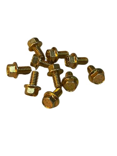 (100 Pieces) 1/4-20x3/4 Grade 8 Hex Flange Bolts Screws UNC Coarse Full Threads Zinc Yellow Trivalent