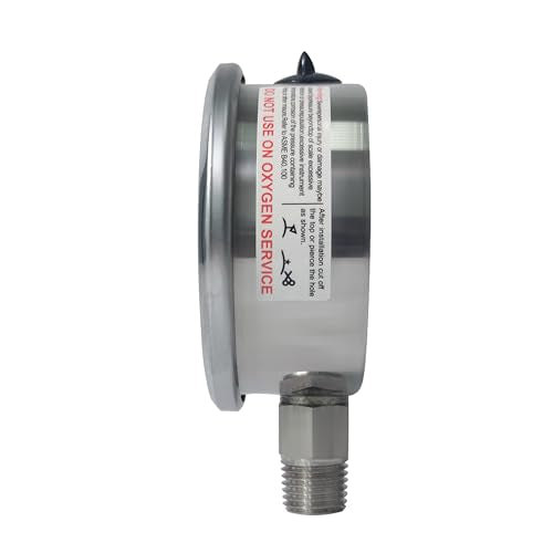 HFS(R) Vacuum Pressure Gauge -30 inHg to 150 PSI, Liquid Filled 2.5" Dial - size: -30inHg - 0 - 150PSI, style: Oil Gauge 2.5" (316SS)