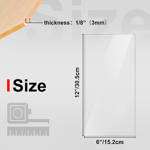 KINLINK 6x12 Plexiglass Sheets 1/8 inch Thick, 3mm Clear Cast Acrylic Sheet, Plastic Board for DIY Project, Craft, Window Glass, Table Top, Picture Frame, Acrylic Sign and Wedding Invitation 4 Pack - color: Clear, size: 6x12