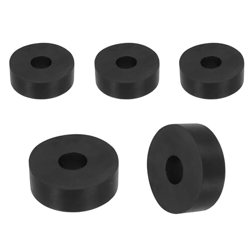 uxcell 35Pcs Rubber Spacers, 25mm OD, 10mm ID, 6mm Thick Black Round Anti Vibration Rubber Pads Isolation Bushings Washer for Home Cars Boat(0.98" OD x 0.39" ID x 0.24" Thick) - size: 30mm OD x 10mm ID x 10mm Thick