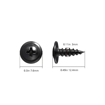 Wensilon（800 pcs）#4×3/8" Phillips Truss Head Wood Screws Black Galvanizing Quick Metal Self Tapping. - color: Black, size: #4×3/8"