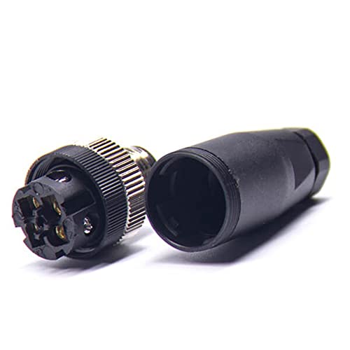 Elecbee Field Wireable M12 Connectors 4 Pin A Code Male Straight Plug Unshiled Waterproof for 22AWG 0.34mm² Cable