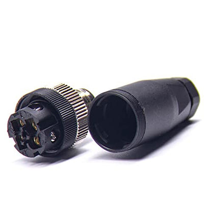 Elecbee Field Wireable M12 Connectors 4 Pin A Code Male Straight Plug Unshiled Waterproof for 22AWG 0.34mm² Cable