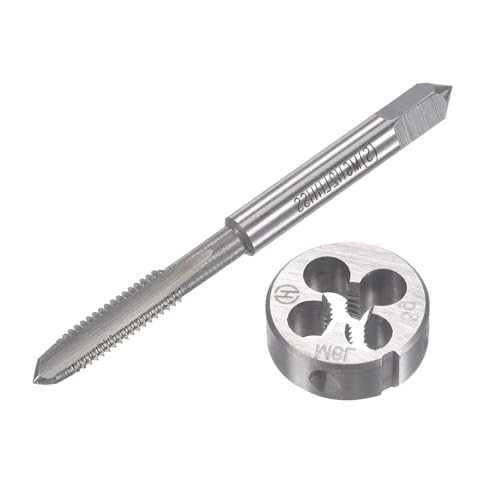 M6x1mm Metric Left Hand Tap and Die Set,Machine Thread Screw Tap with Round Threading Die,Tap & Die Kit for Nut Screw Bolt Thread Repair - size: M6x1mm