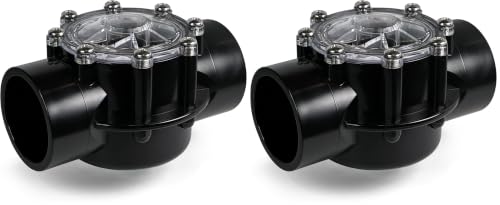 FibroPool 1.5 Inch Pool Check Valve – 5 PSI Spring Loaded, CPVC, Non-Lube PTFE Seats – Inline Backflow Prevention for Pools, Spas, Heaters, Salt & Chemical Systems (Pack of 2) - size: 1.5 inches (Pack of 2)