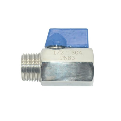 VARMHUS Pack of 2 304 Stainless Steel NPT Mini Ball Valve, Female x Male Thread Shut Off Valve for Water, Oil and Gas (1/2inch) - size: 1/2inch