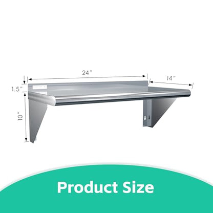 STABLEINK NSF Stainless Steel Wall Shelf 14x30 Inches, Commercial Kitchen - size: 14"x30"