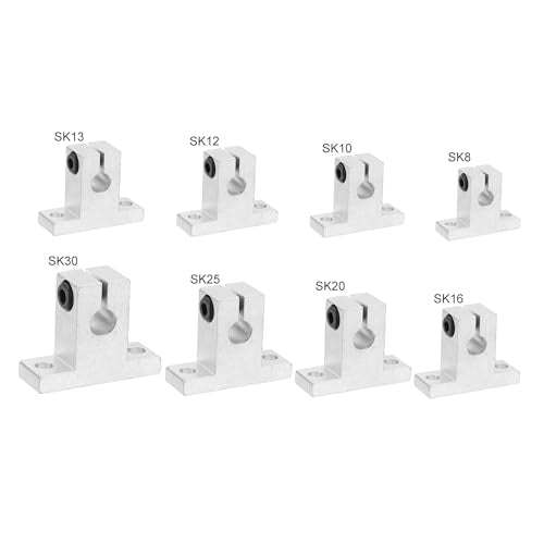PATIKIL SK8 Aluminum Linear Motion Rod Rail Clamping Guide Support, 4 Pcs for 8mm Dia Shaft - size: SK8