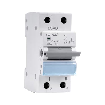 GEYA Manual Transfer Switch Dual Power Manual Conversion Isolation Switch with Indicator DIN Rail Mount(1P-125A-400V) - style: 1P-125A-400V