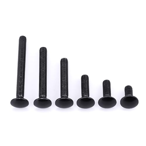 1/4-20 x 1 Black Steel Carriage Bolts, 304 Stainless Steel 18-8, Round Domed Head Square Neck Carriage Bolts Screws, Coarse Thread UNC, 25 PCS - size: 1/4-20 x 1"