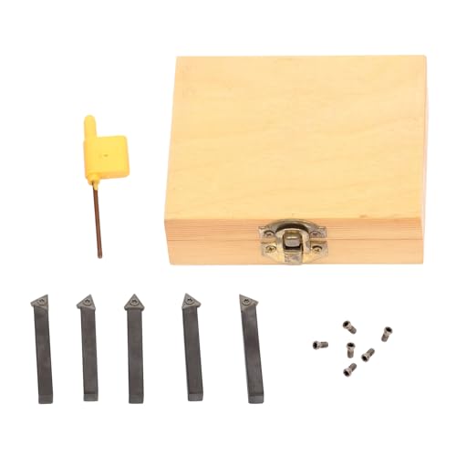 kimllier 1/4 Carbide Turning Tool Set, 5Pcs TCMT090204 Indexable Inserts