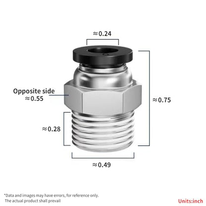 Pneumatic Black Push Connect Fittings 1/4 Inch Tube OD x 1/4 Inch NPT Air Push Connect Tools Pneumatic Hose Fittings(Pack of 10) - size: 1/4"OD x 1/4"NPT