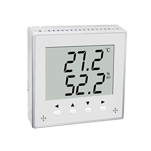 Digital Temperature and Humidity Sensor with Modbus RS485, Industrial High Accuracy Monitoring Transducer Thermometer Hygrometer with LCD Display DC10~28V - size: OLED-S
