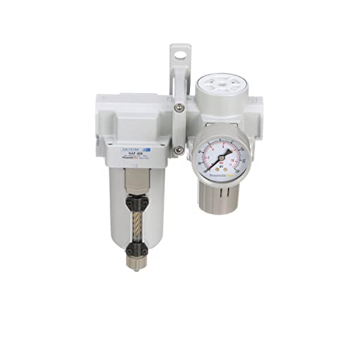 PneumaticPlus SAU420-N04G-MEP Air Filter Regulator Combo, 1/2" NPT - style: Metal Bowl - Manual Drain