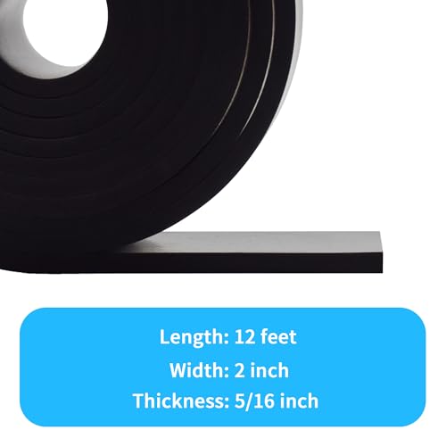 DEVNOL Neoprene Rubber Strip 5/16" Thick X 2" Wide X 12' Long Grade 65A for Gasket, Surface Protection, Sealing - size: 5/16" x 2" x 12'