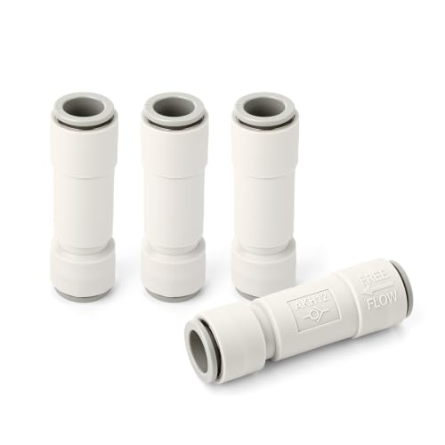 GASHER 4PCS 1/2OD Pneumatic Check Valve AKH 12-00 White - size: 1/2" OD