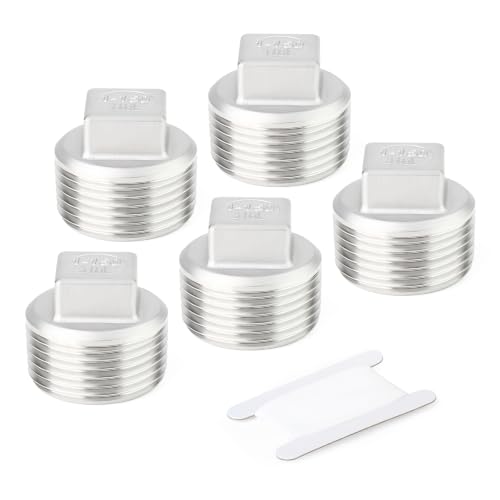 TAISHER 10Pcs 316 SS Cast Square Head 1"NPT Male Socket Pipe Plug - size: 1" MNPT(316 Plug)