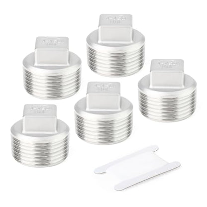 TAISHER 10Pcs 316 SS Cast Square Head 1"NPT Male Socket Pipe Plug - size: 1" MNPT(316 Plug)
