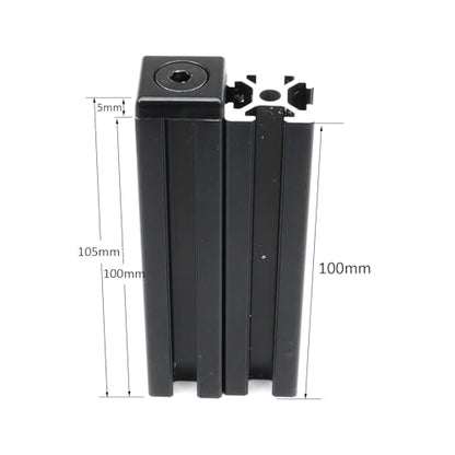 10Pcs 2020 Aluminum Extrusion T Slot End Cap Bracket 20 Series Extruded Hardware Cover with Screws for 20/20 2040 T V Slot Black Aluminum Profile Frame Fitting - style: 10 sets with M6