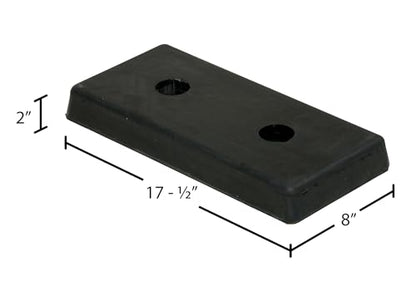 Vestil B-818 Rubber Rectangle Molded Bumper 17-1/2 In. x 8 In. x 2 In. Black - size: 8 inches width