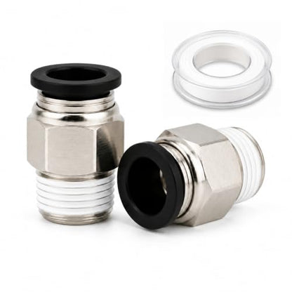 Unykora 1/2" OD x 3/8" NPT Pneumatic Push to Connect Fittings, 20-Pack - size: 1/2"OD x 3/8" NPT