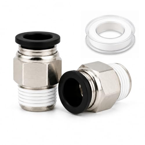 Unykora 1/2" OD x 3/8" NPT Pneumatic Push to Connect Fittings, 20-Pack - size: 1/2"OD x 3/8" NPT