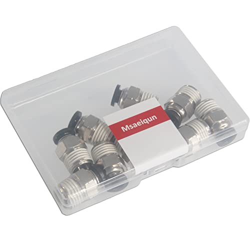 1/4" OD x 1/4" Male NPT Push-to-Connect Air Fittings, 10-Pack - size: OD 1/4 - NPT 1/4, style: Male thread