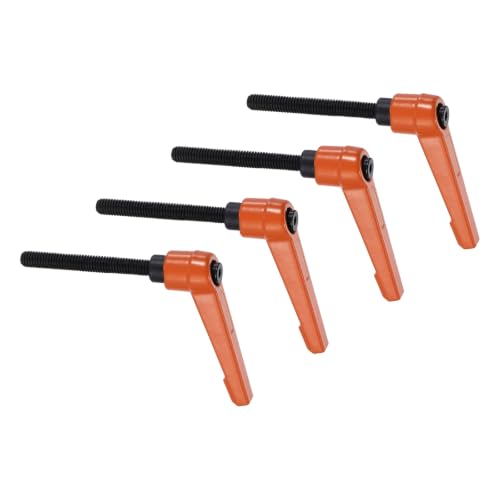 uxcell Clamping Lever Handles for Lathe, M6x50mm Male Thread Orange 4Pcs - size: M6x50mm