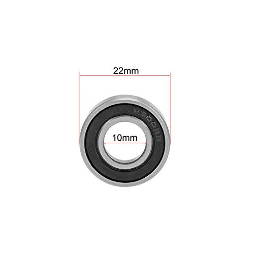 uxcell Deep Groove Ball Bearings 10mm x 22mm x 6mm Double Sealed Chrome Steel Z2 ABEC1 10pcs - size: 10mm x 22mm x 6mm